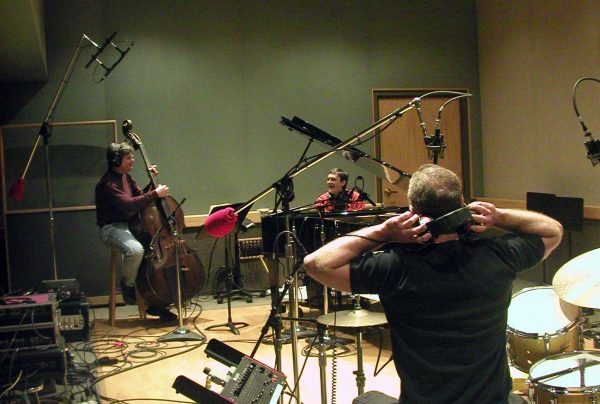 Christian Jacob, Trey Henry, Ray Brinker in the recording studio.